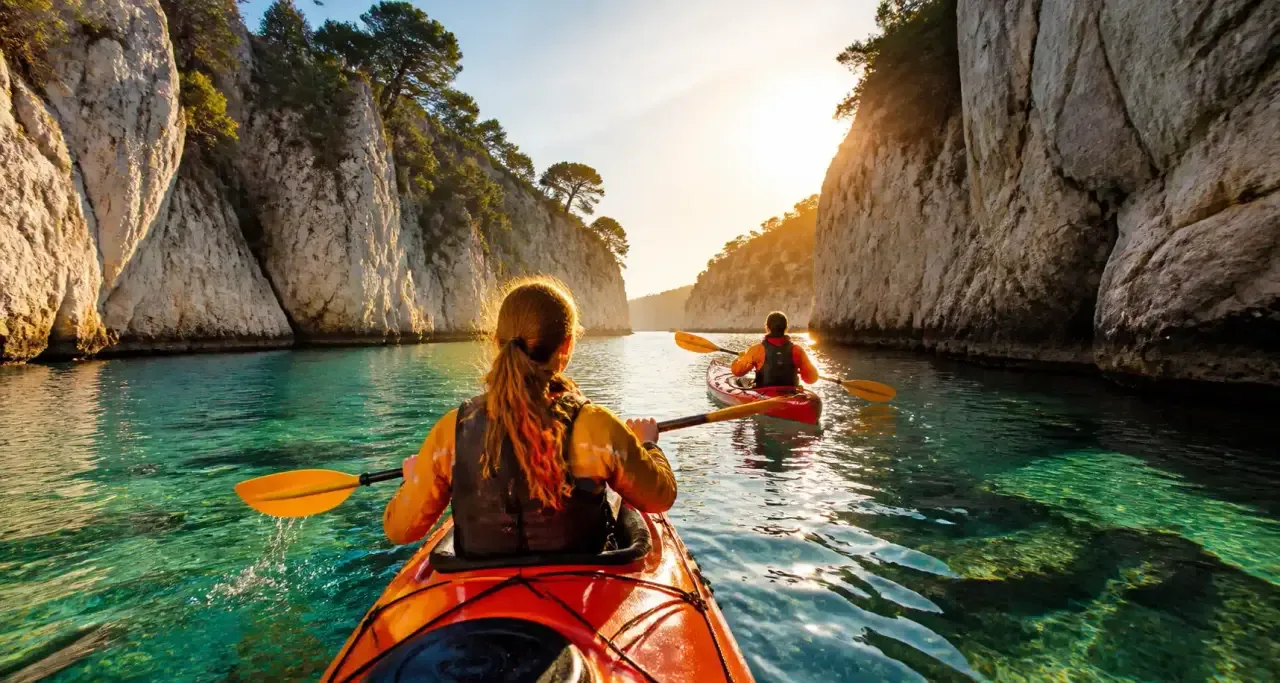 Kayak dans les calanques de Marseille