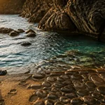 Plage corniche du liouquet à La Ciotat, crique rocheuse et eau turquoise